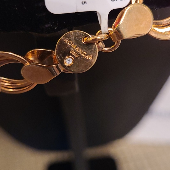 Romanza 18K Gold/ Bronze Graduated Circle Necklace - Picture 3 of 7